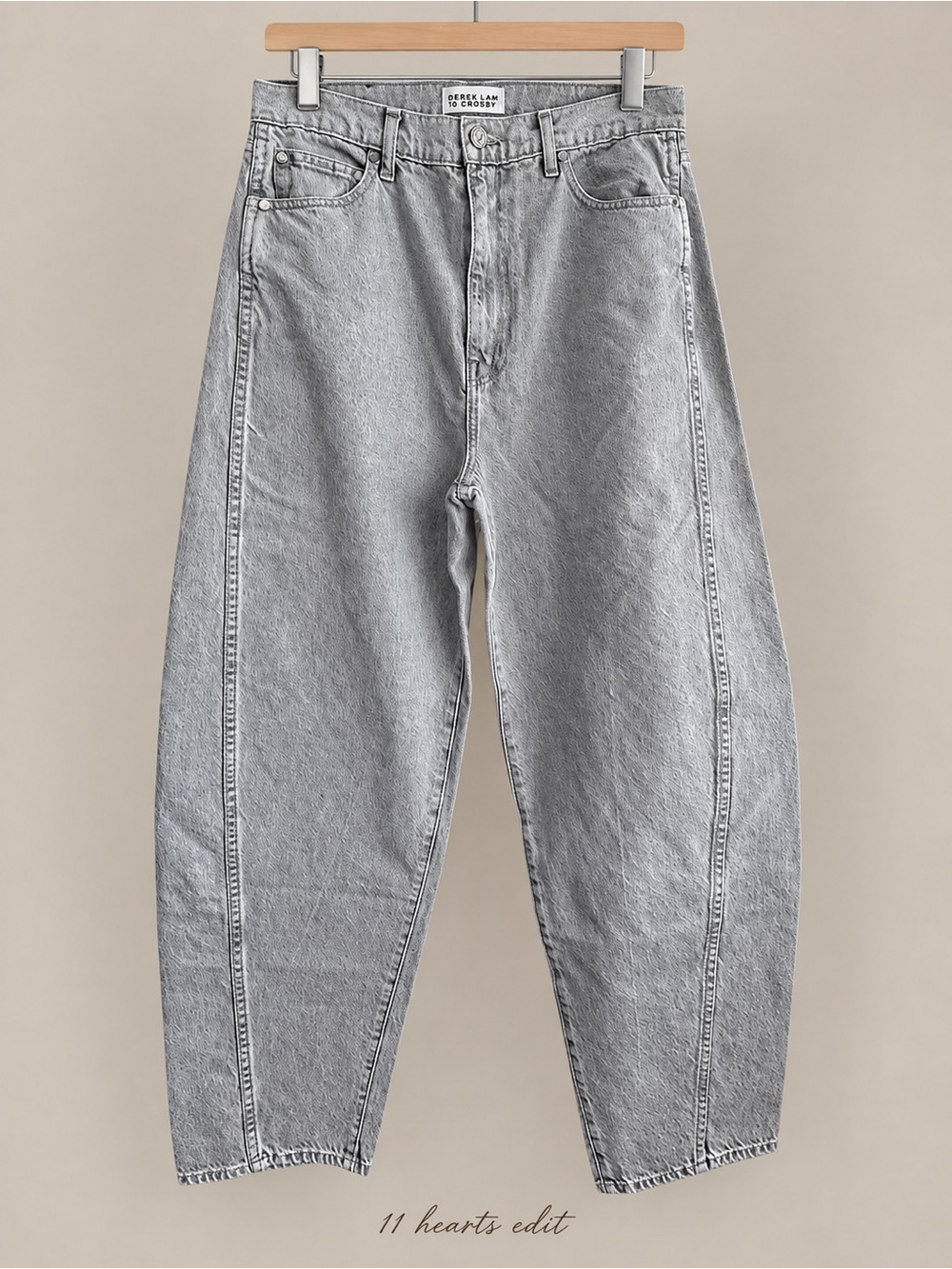 Derek Lam 10 Crosby Maja Gray Barrel Leg Jeans 28 NWT